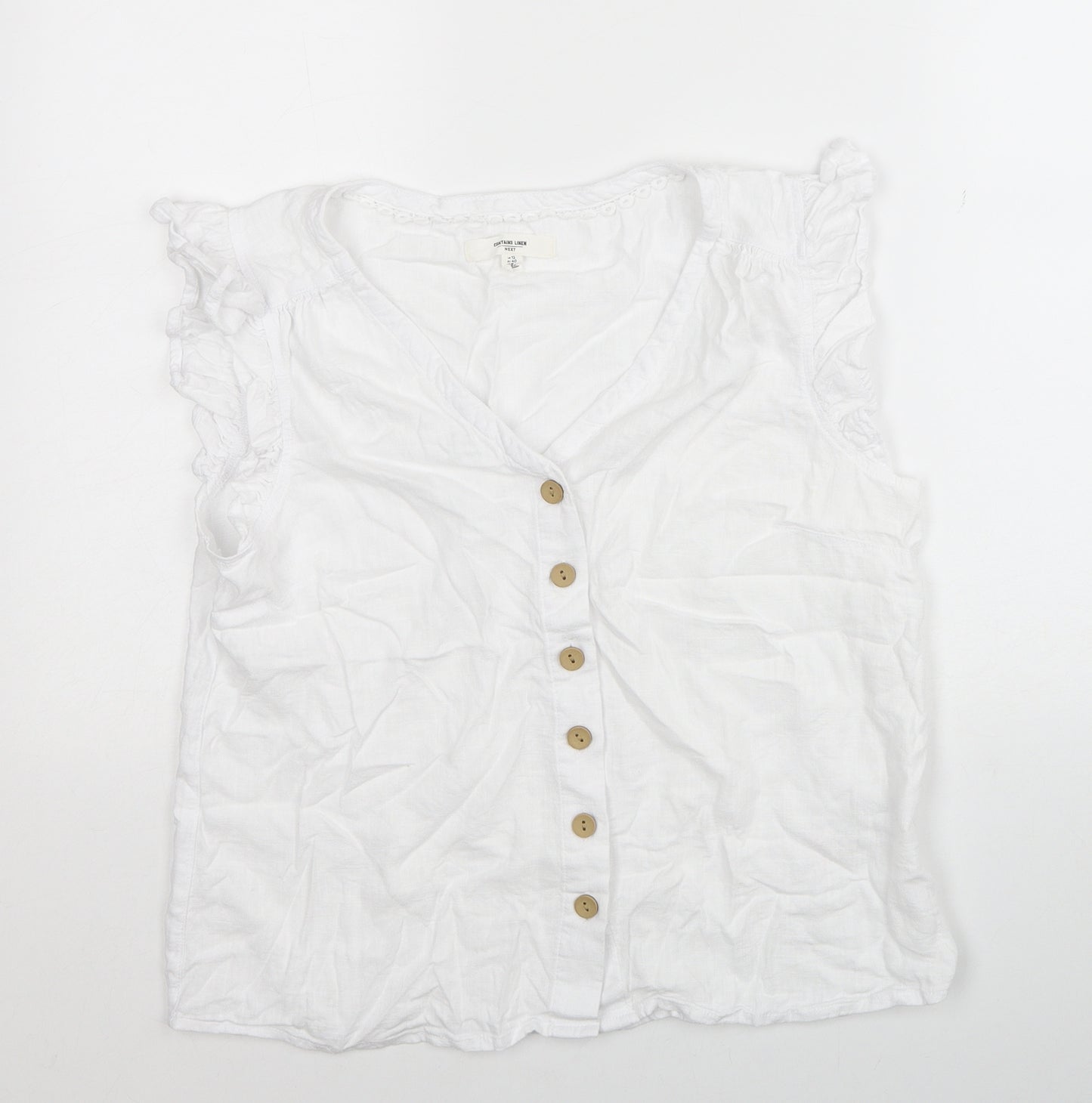 NEXT Womens White Viscose Basic Tank Size 12 V-Neck