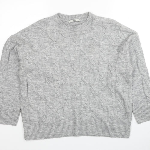 George Womens Grey Round Neck Acrylic Pullover Jumper Size 12 - Size 12-14