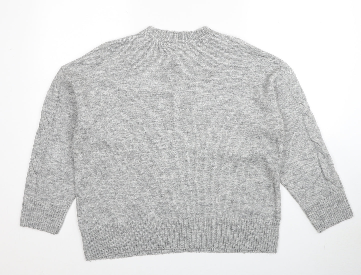 George Womens Grey Round Neck Acrylic Pullover Jumper Size 12 - Size 12-14