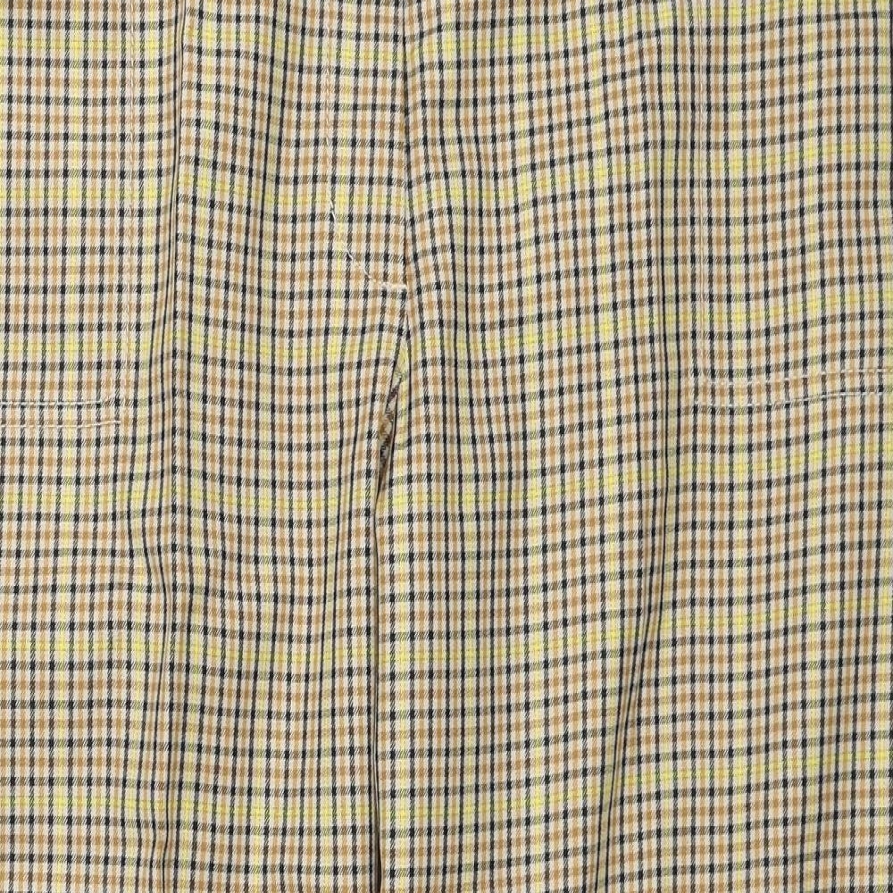 Marks and Spencer Womens Beige Geometric Polyester Trousers Size 14 Regular Zip