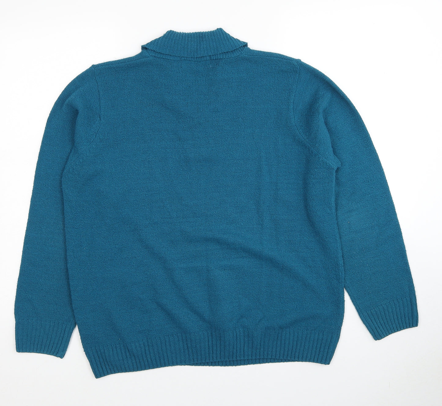 EWM Womens Blue Collared Acrylic Pullover Jumper Size 14 - Size 14-16