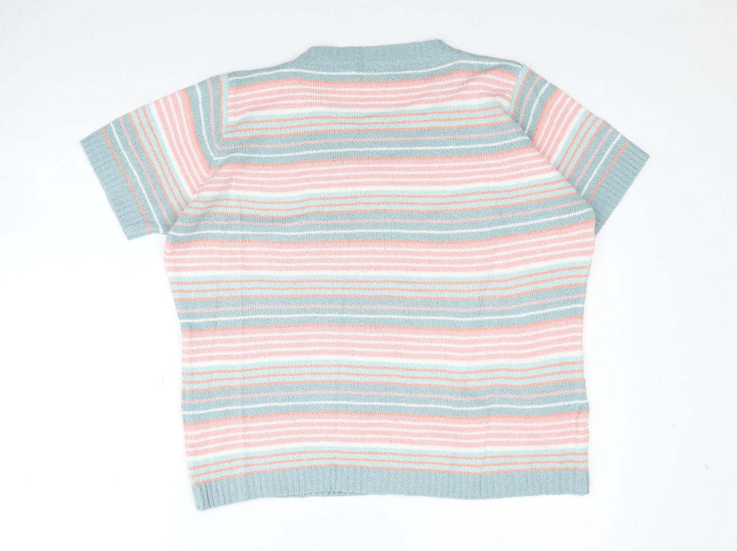 EWM Womens Multicoloured Scoop Neck Striped Acrylic Pullover Jumper Size 14 - Size 14-16