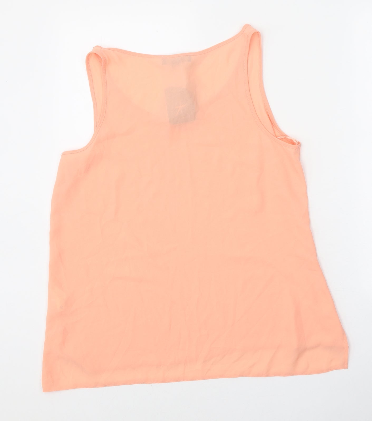 Atmosphere Womens Orange Polyester Basic Tank Size 14 Round Neck