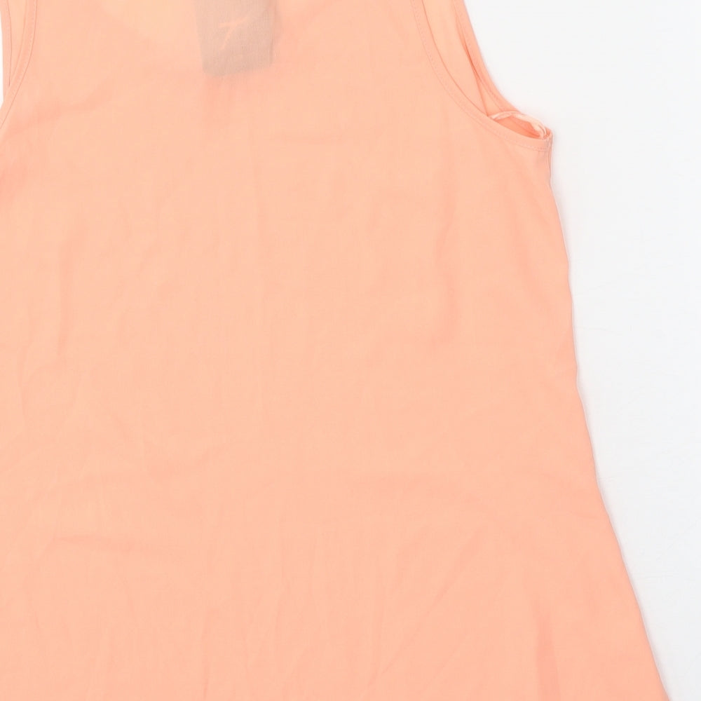 Atmosphere Womens Orange Polyester Basic Tank Size 14 Round Neck