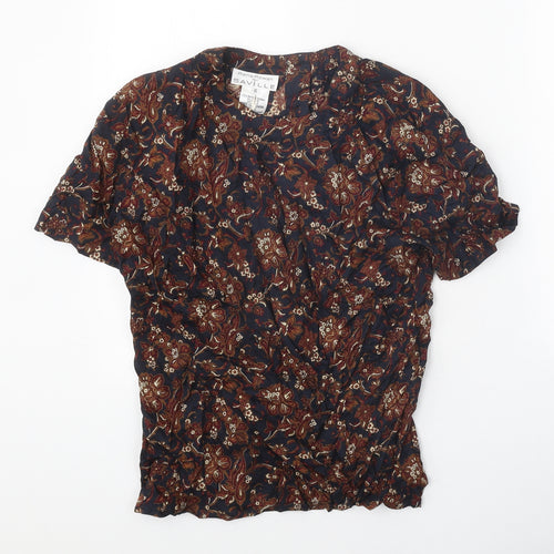 Rena Rowan Womens Multicoloured Geometric Polyester Basic Blouse Size 6 Round Neck