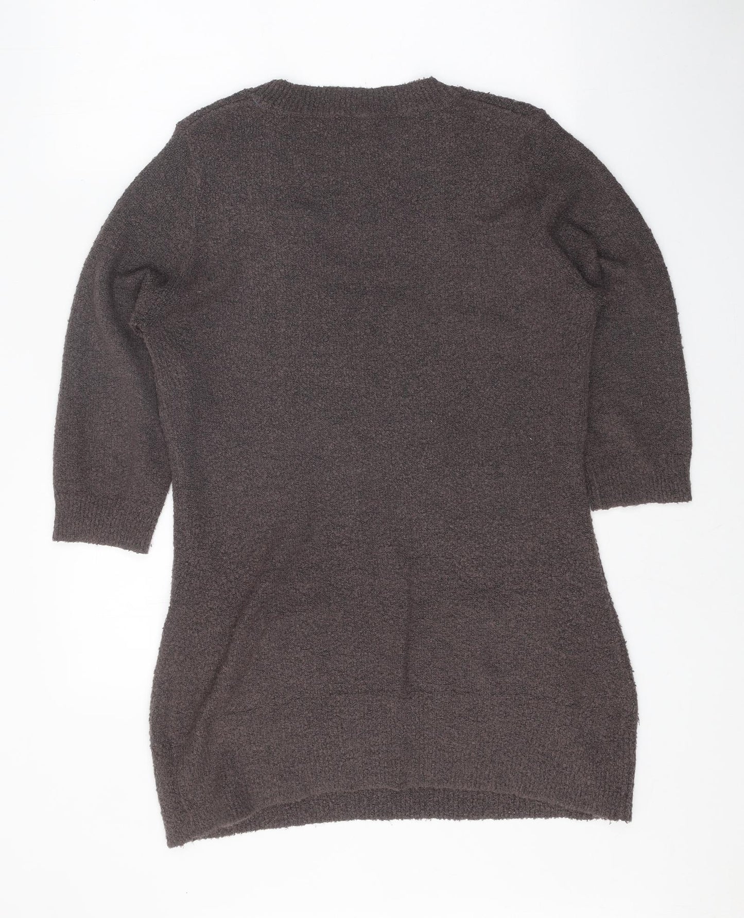 M&Co Womens Brown Scoop Neck Acrylic Tunic Jumper Size XL