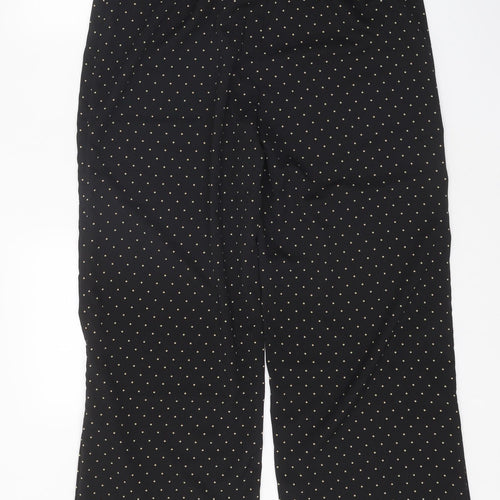 Fashion Union Womens Black Polka Dot Polyester Trousers Size 10 Regular Zip