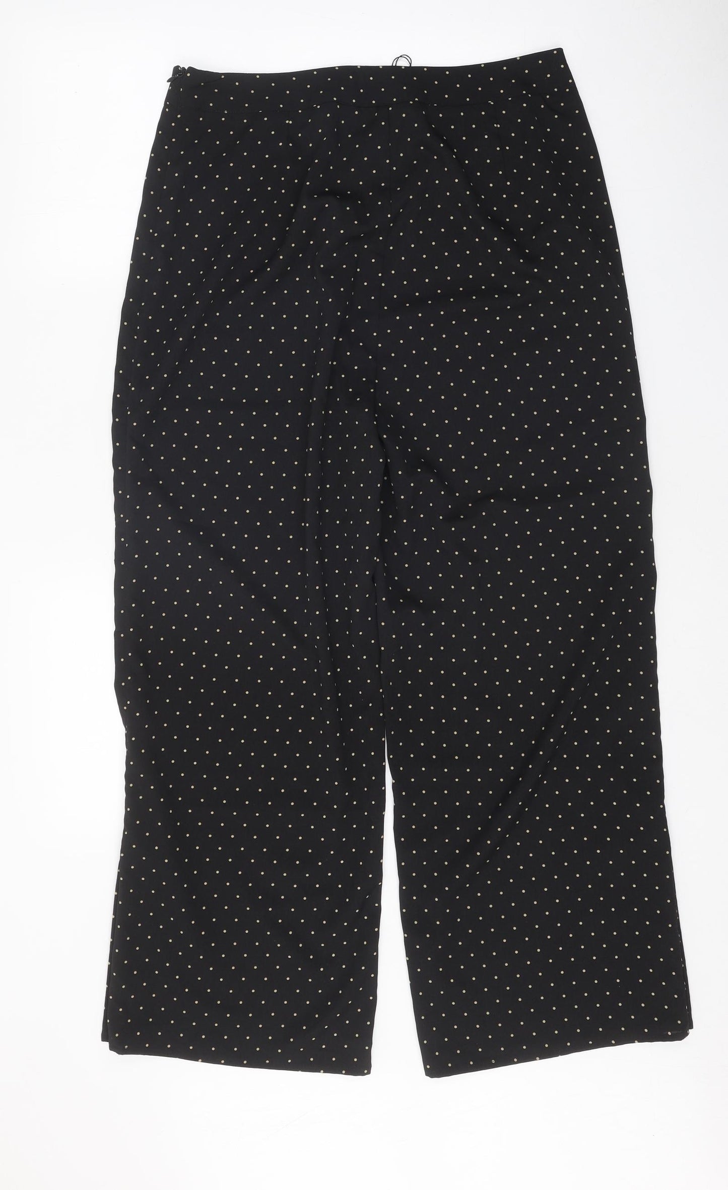 Fashion Union Womens Black Polka Dot Polyester Trousers Size 10 Regular Zip