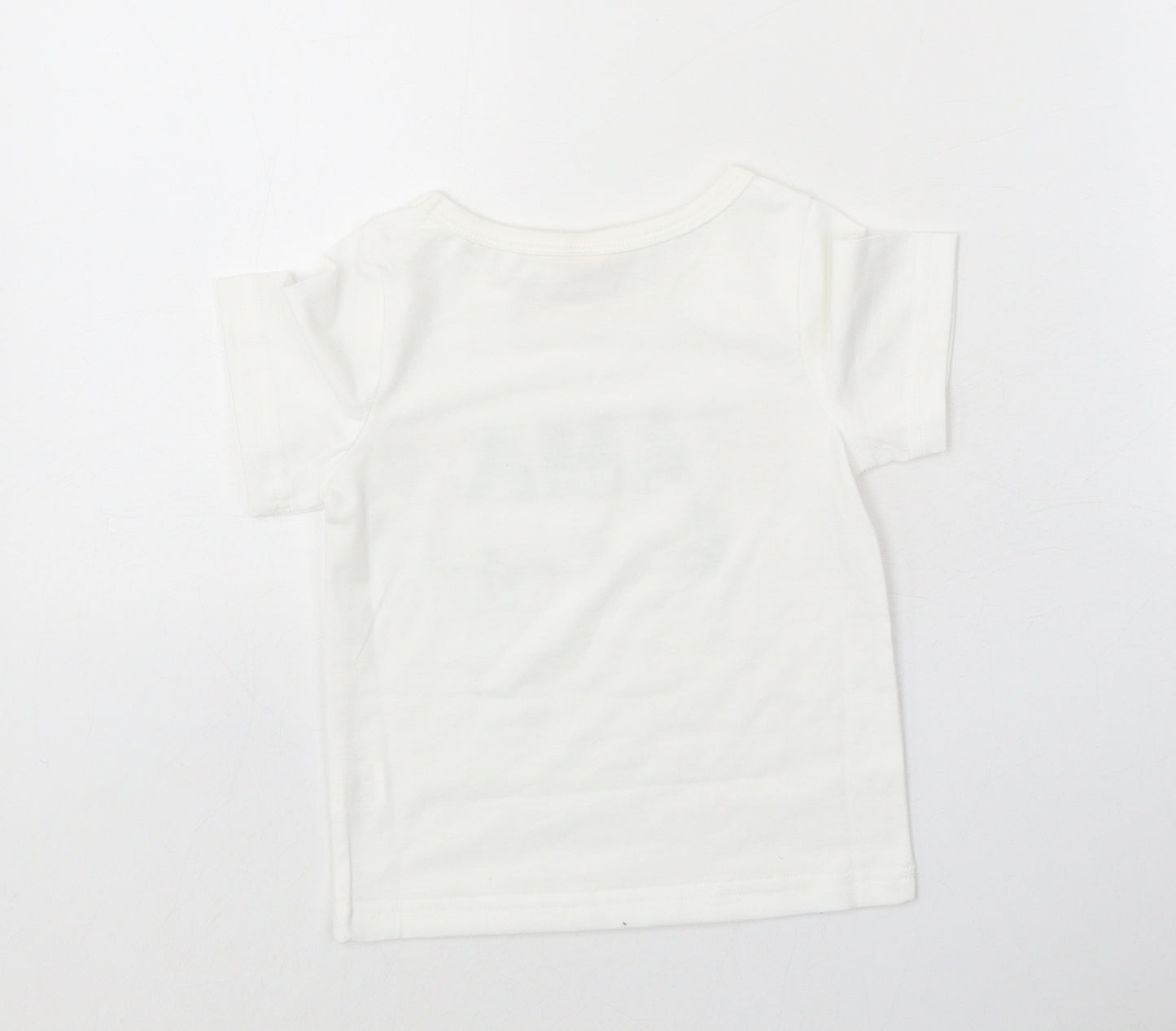 Preworn Boys White Polyester Basic T-Shirt Size 12 Months Round Neck Pullover - Mama's Boy