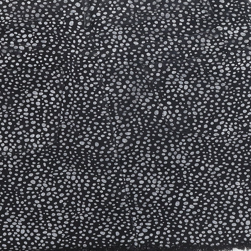 By Clara Womens Black Geometric Cotton Mini Skirt Size S Zip