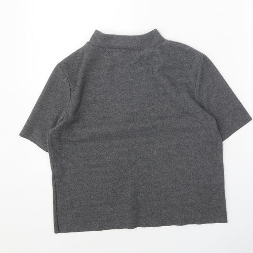 Zara Womens Grey Mock Neck Polyester Pullover Jumper Size M