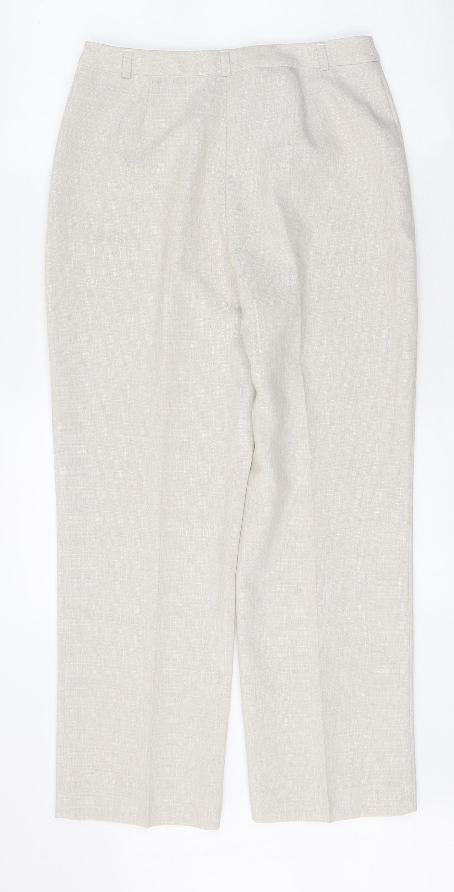 Marks and Spencer Womens Beige Polyester Dress Pants Trousers Size 10 Regular Zip