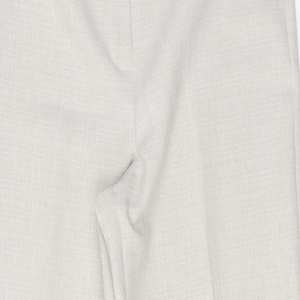 Marks and Spencer Womens Beige Polyester Dress Pants Trousers Size 10 Regular Zip