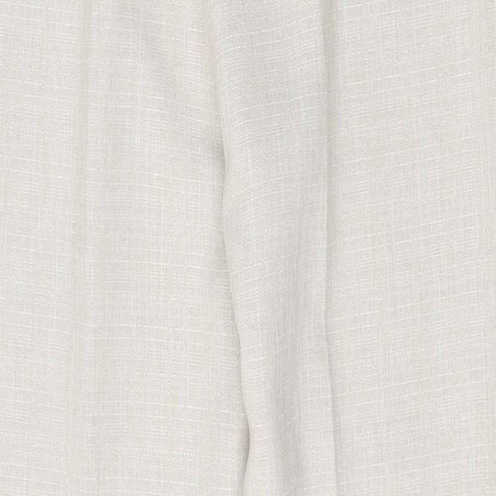 Marks and Spencer Womens Beige Polyester Dress Pants Trousers Size 10 Regular Zip
