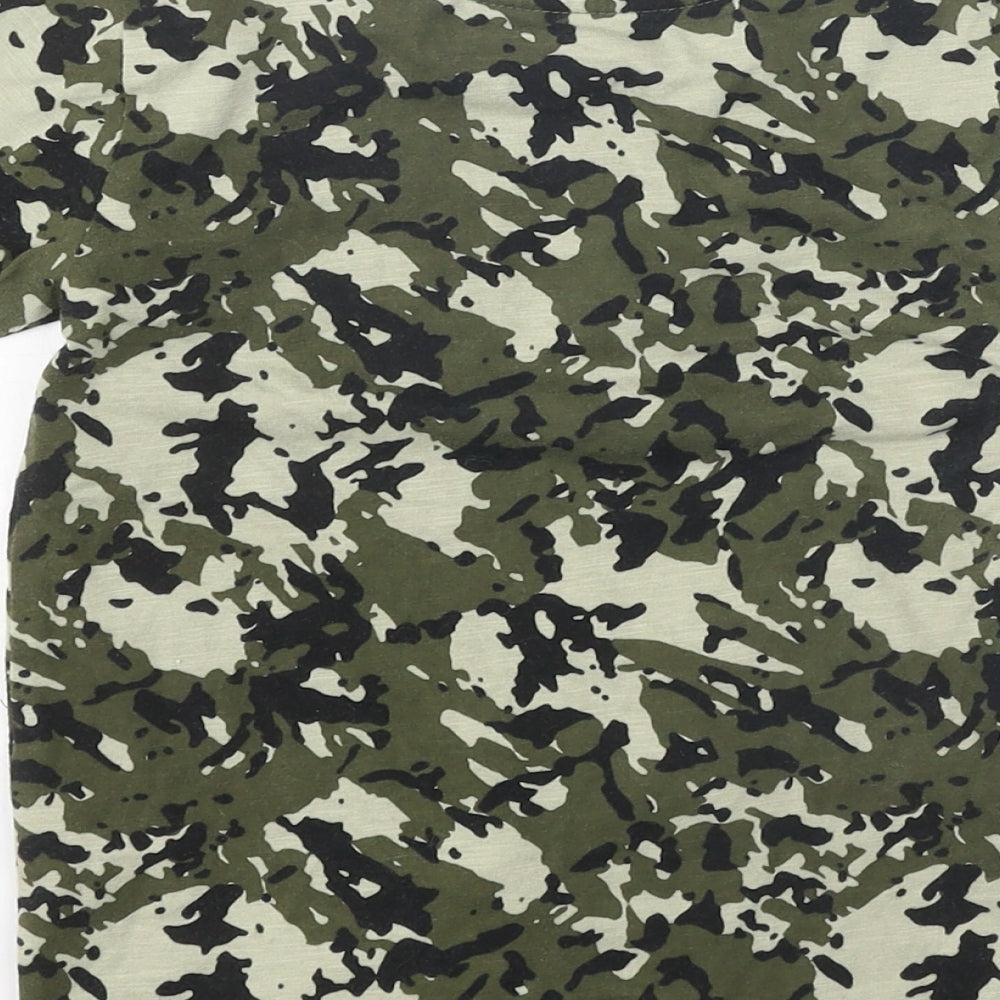 NEXT Boys Green Camouflage 100% Cotton Basic T-Shirt Size 2-3 Years Round Neck Pullover - Little Man