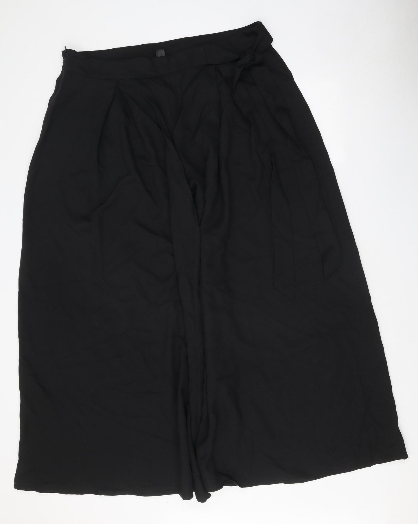SheIn Womens Black Polyester Cropped Trousers Size 2XL Regular Zip