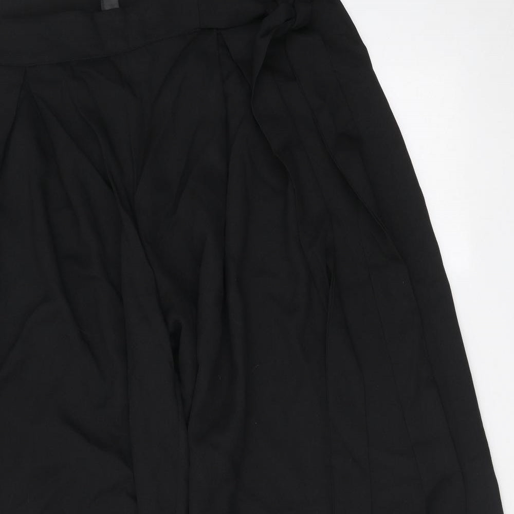 SheIn Womens Black Polyester Cropped Trousers Size 2XL Regular Zip