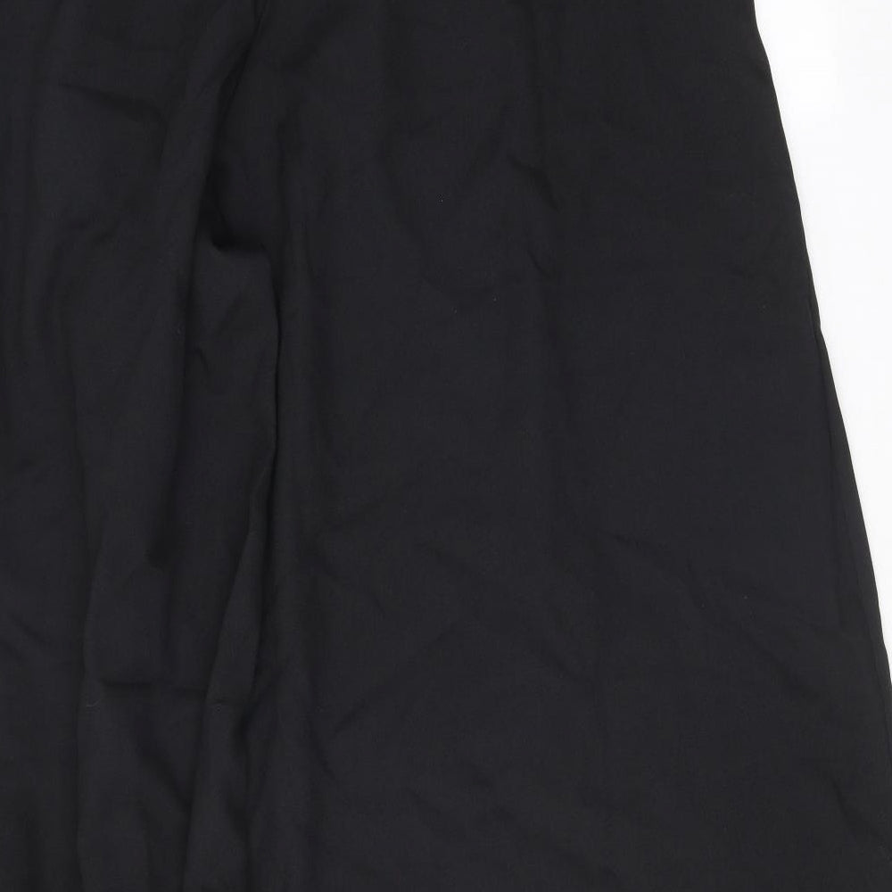 SheIn Womens Black Polyester Cropped Trousers Size 2XL Regular Zip
