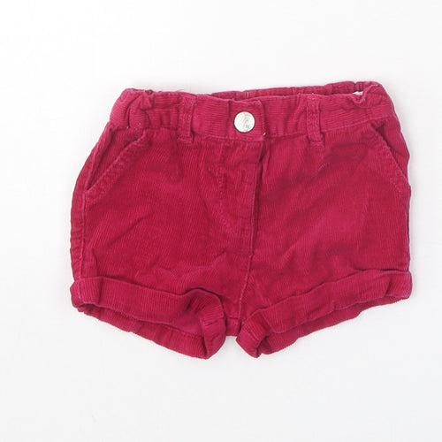 Young Dimension Girls Pink 100% Cotton Cropped Trousers Size 12-18 Months Snap