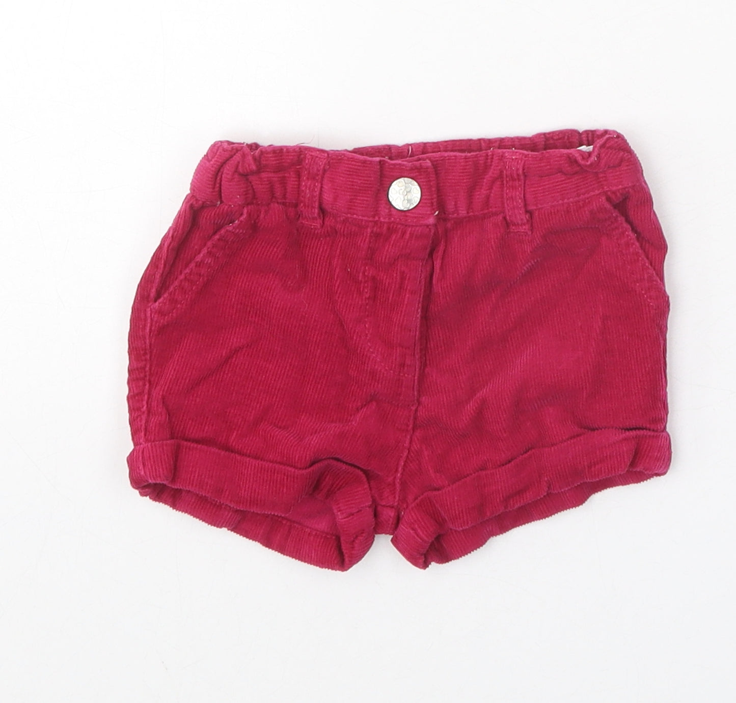 Young Dimension Girls Pink 100% Cotton Cropped Trousers Size 12-18 Months Snap