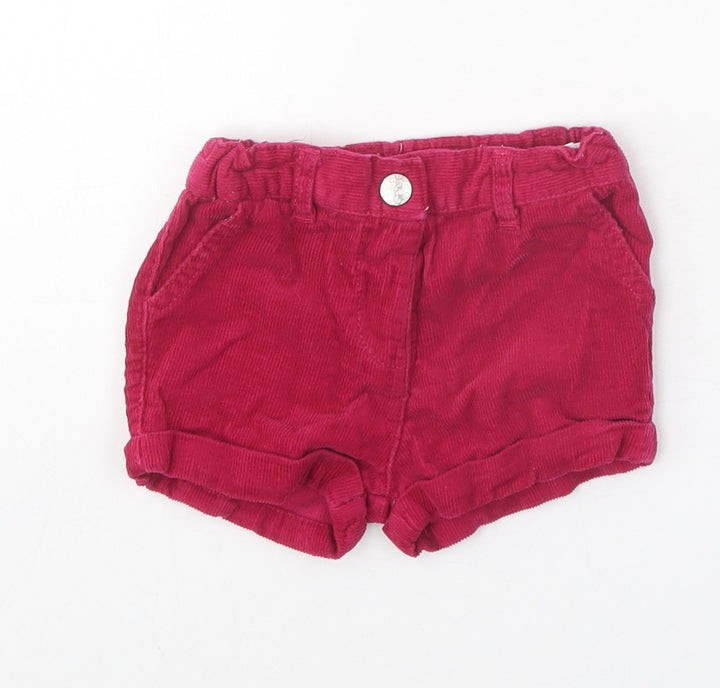 Young Dimension Girls Pink 100% Cotton Cropped Trousers Size 12-18 Months Snap