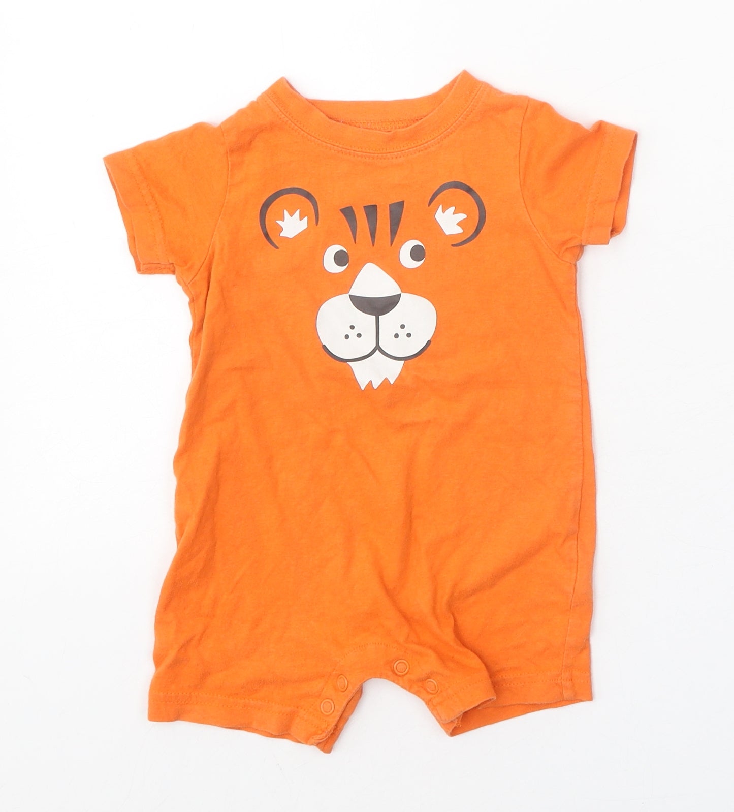 Carters Baby Orange 100% Cotton Romper One-Piece Size 3-6 Months Snap