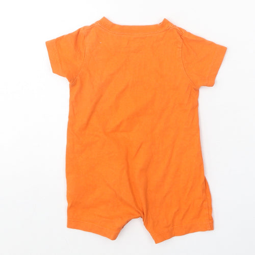Carters Baby Orange 100% Cotton Romper One-Piece Size 3-6 Months Snap