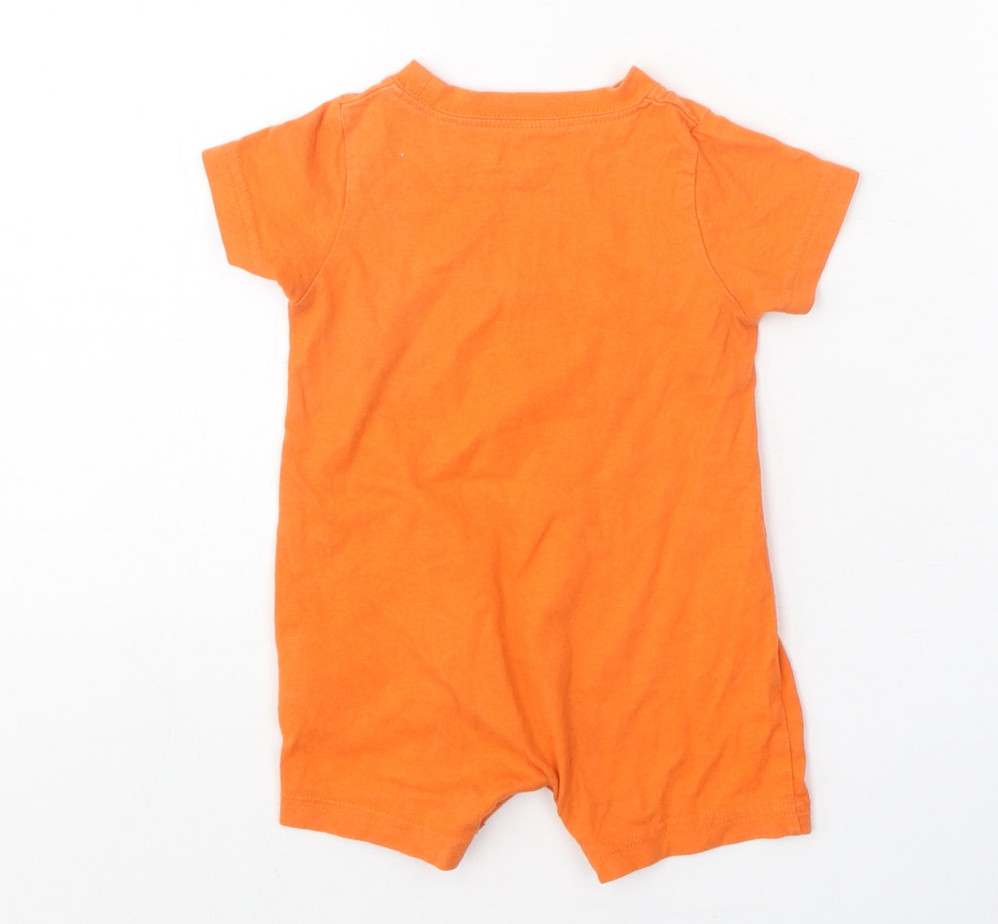 Carters Baby Orange 100% Cotton Romper One-Piece Size 3-6 Months Snap