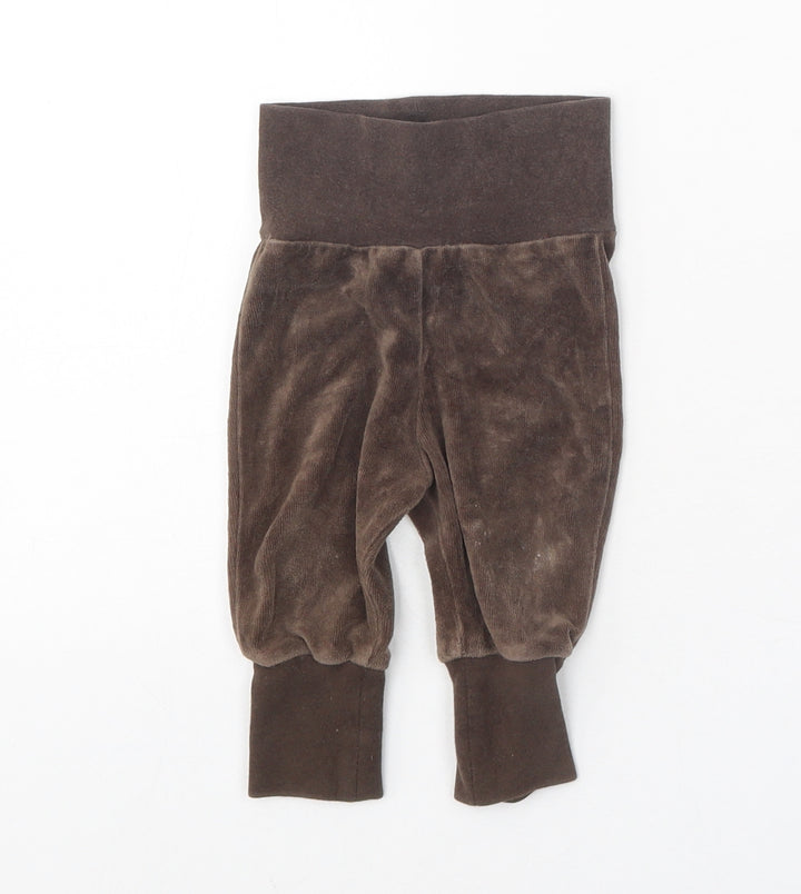 H&M Baby Brown Cotton Jogger Trousers Size 0-3 Months Pullover