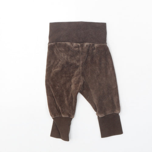 H&M Baby Brown Cotton Jogger Trousers Size 0-3 Months Pullover