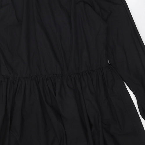ASOS Womens Black Polyester Skater Dress Size 10 V-Neck Pullover
