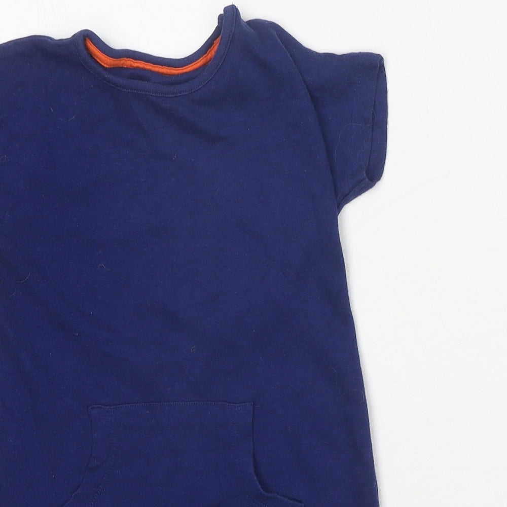 Mini Club Blue 100% Cotton Romper One-Piece Size 9-12 Months Snap