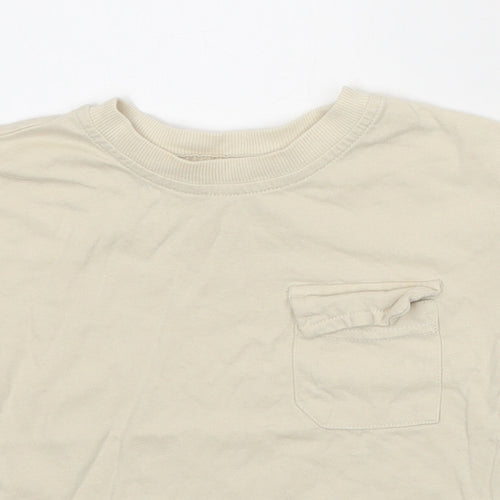 George Baby Beige 100% Cotton Basic T-Shirt Size 12-18 Months Round Neck Pullover