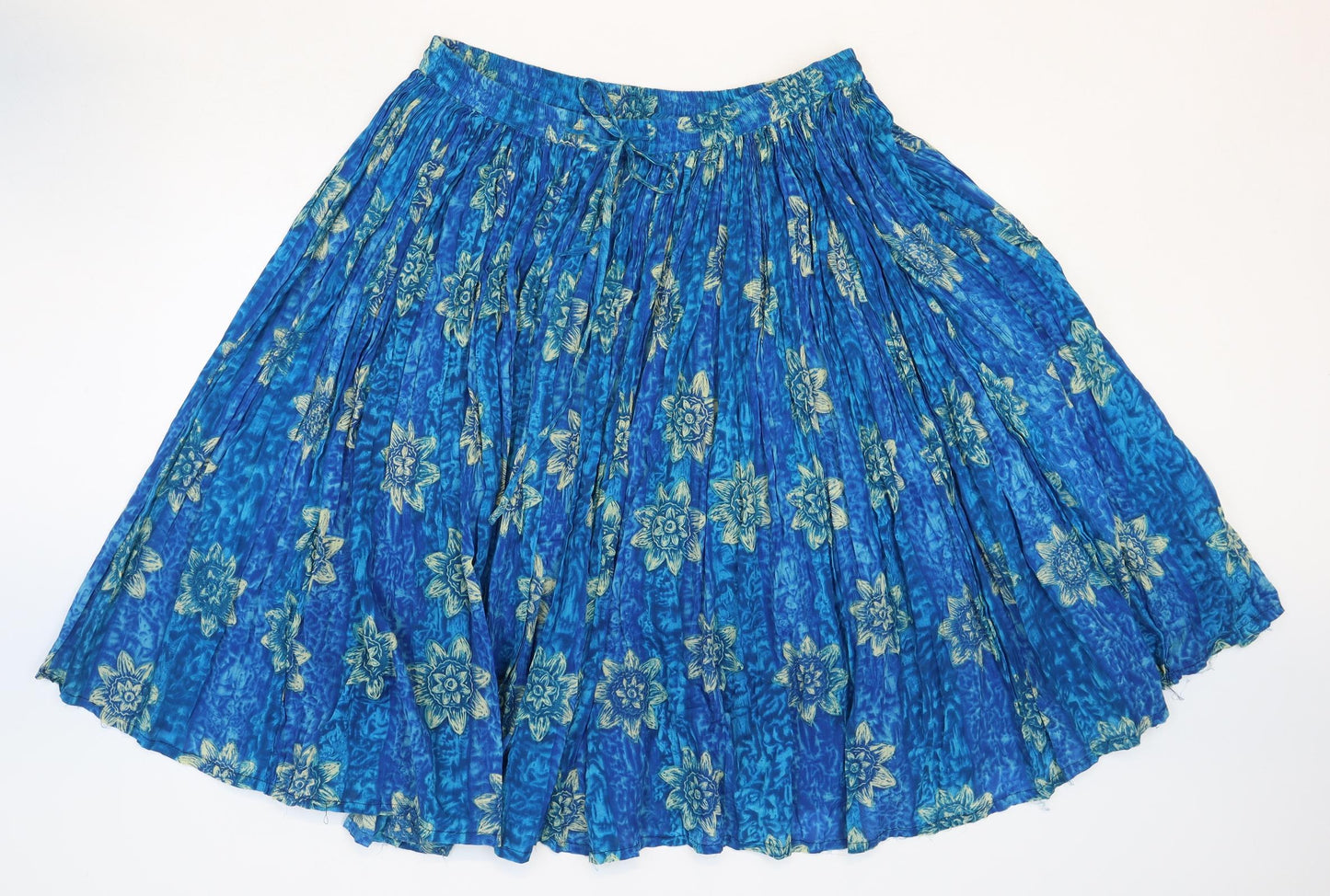 essence Womens Blue Floral Cotton Skater Skirt Size 20