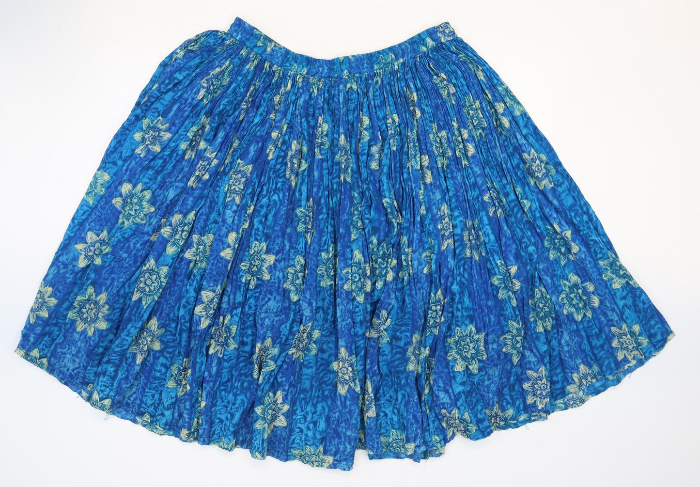 essence Womens Blue Floral Cotton Skater Skirt Size 20