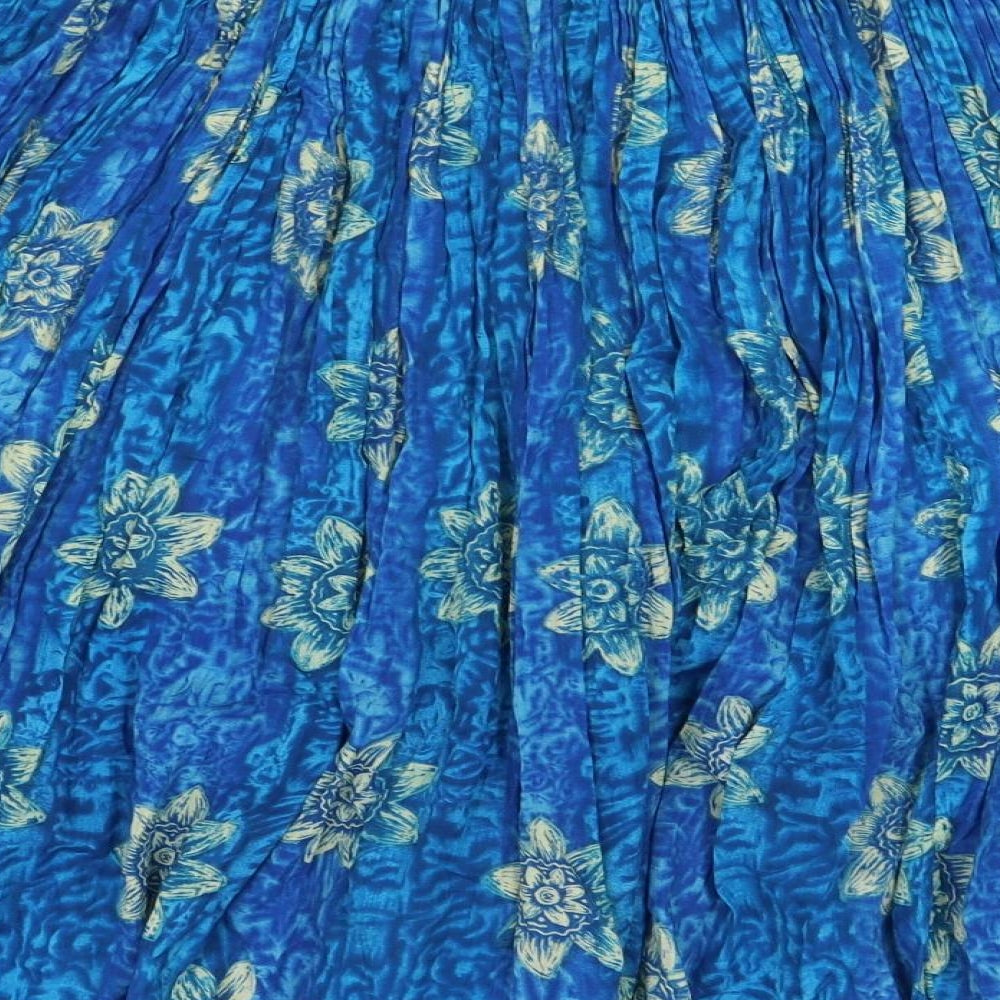 essence Womens Blue Floral Cotton Skater Skirt Size 20
