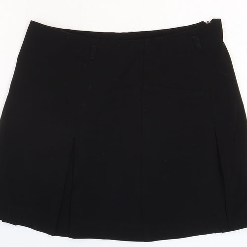 New Look Girls Black Polyester A-Line Skirt Size 12 Years Regular Zip