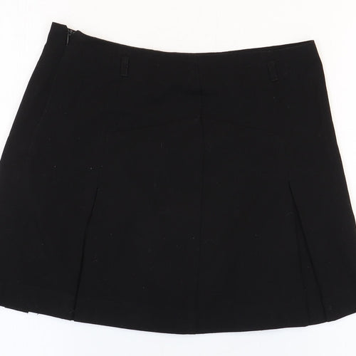 New Look Girls Black Polyester A-Line Skirt Size 12 Years Regular Zip