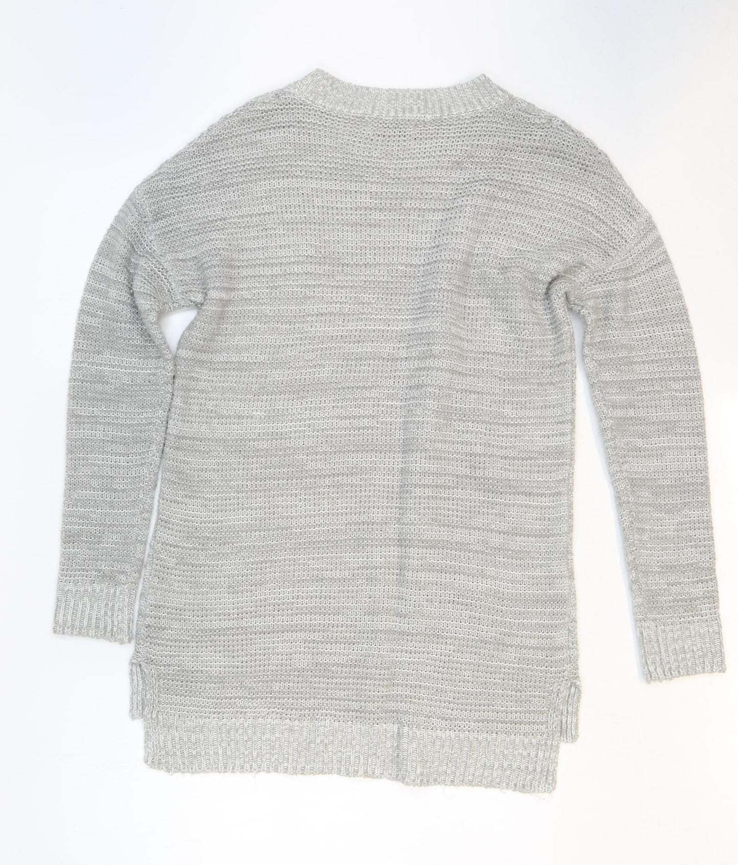 Papaya Womens Grey Round Neck Acrylic Pullover Jumper Size S