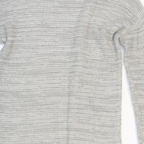 Papaya Womens Grey Round Neck Acrylic Pullover Jumper Size S