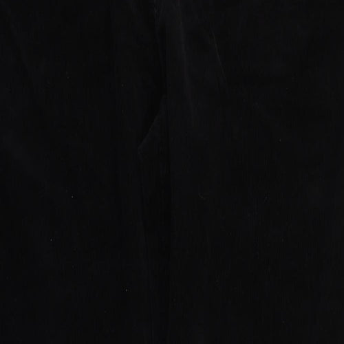Marks and Spencer Womens Black Cotton Trousers Size 18 Regular Zip
