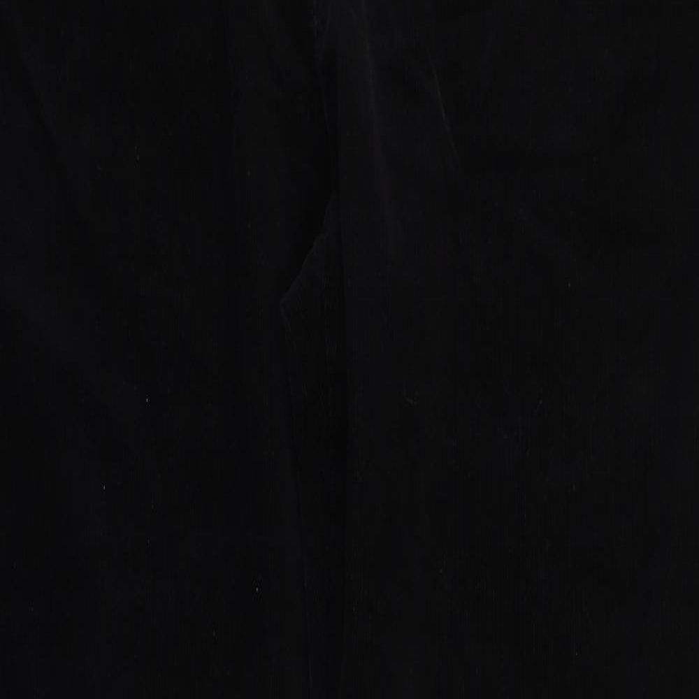 Marks and Spencer Womens Black Cotton Trousers Size 18 Regular Zip