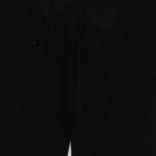 Marks and Spencer Womens Black Cotton Trousers Size 18 Regular Zip
