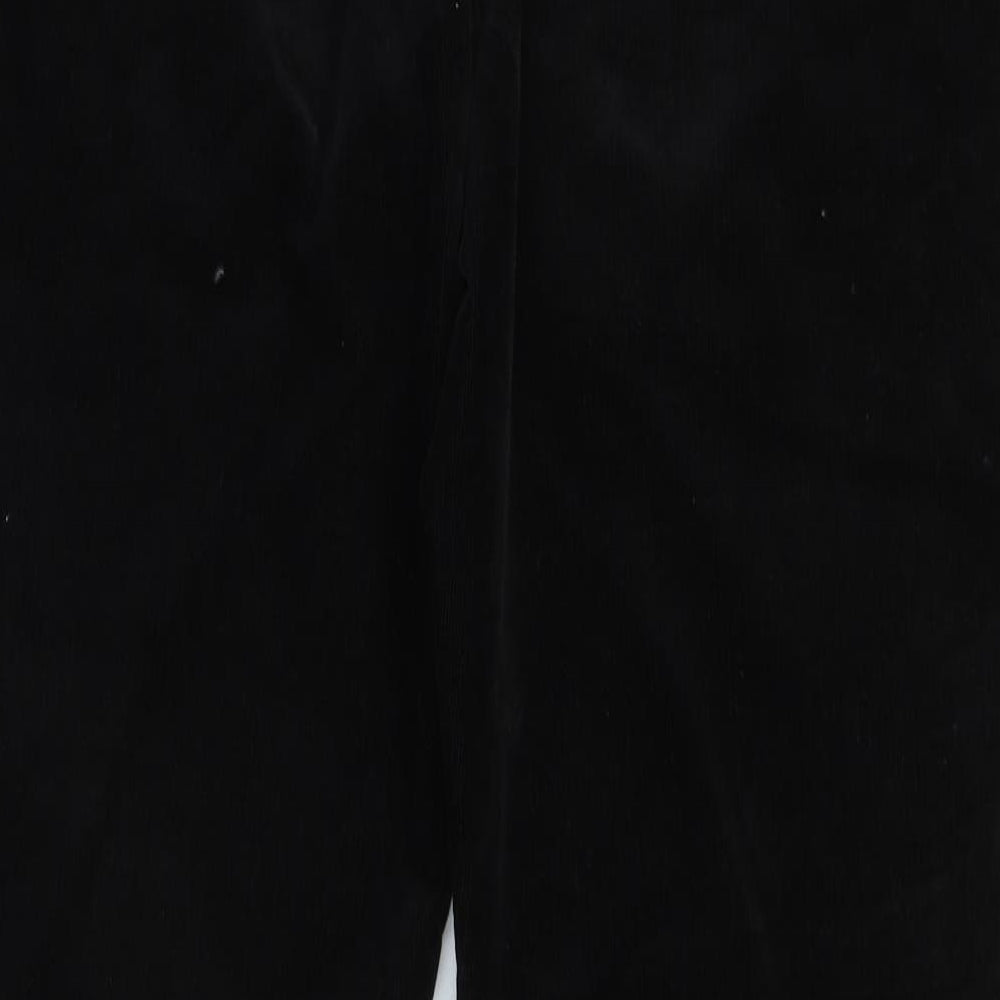 Marks and Spencer Womens Black Cotton Trousers Size 18 Regular Zip