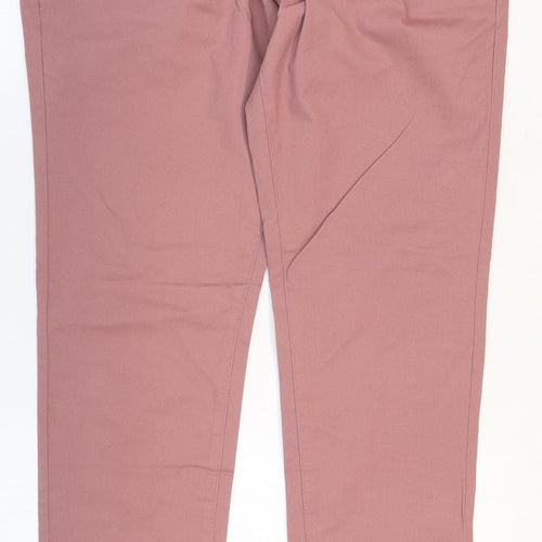 NEXT Mens Pink Cotton Chino Trousers Size 34 in Regular Zip