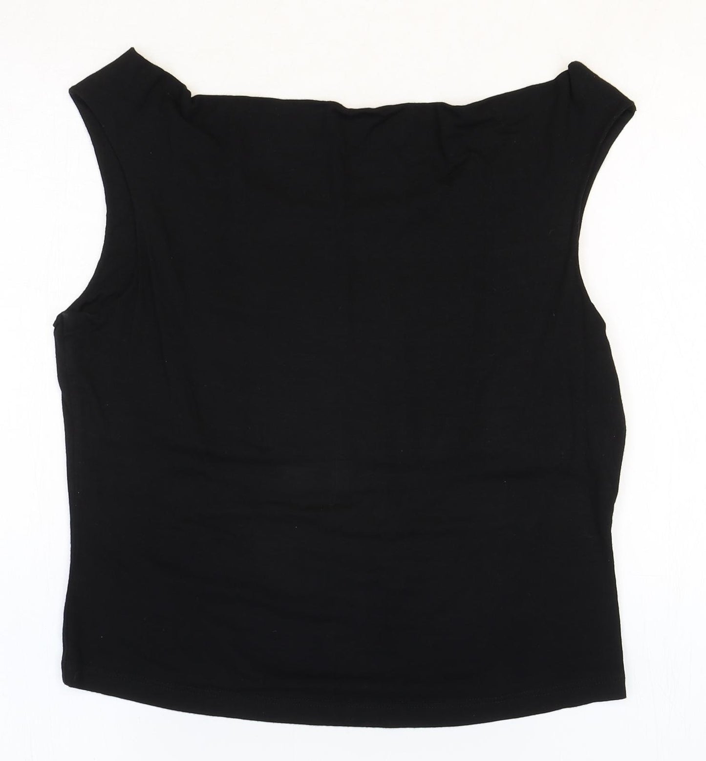 Gharani Strok Womens Black Viscose Basic Tank Size 14 Off the Shoulder