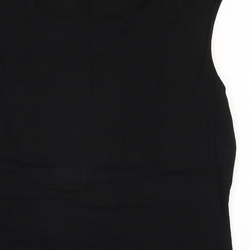 Gharani Strok Womens Black Viscose Basic Tank Size 14 Off the Shoulder