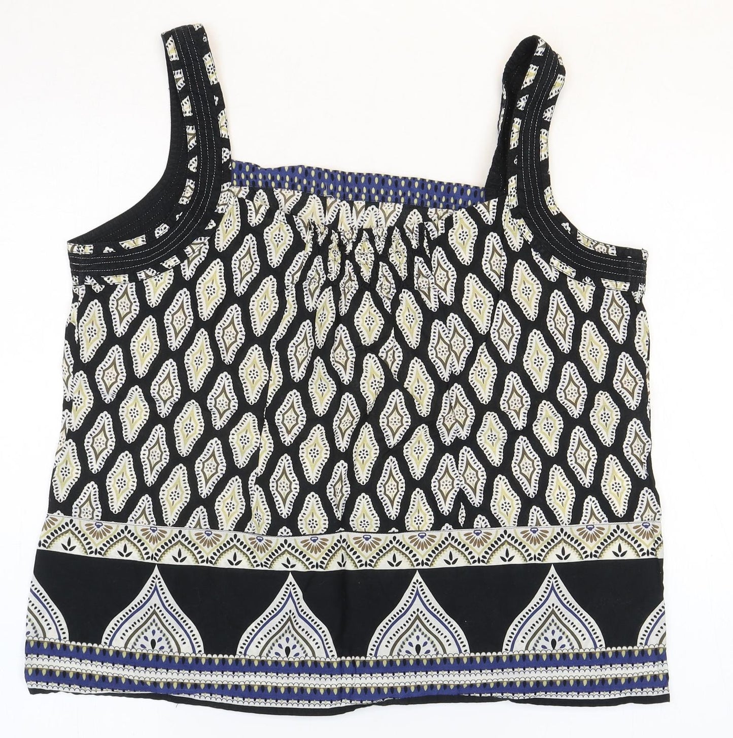 George Womens Multicoloured Geometric 100% Cotton Camisole Tank Size 18 Square Neck