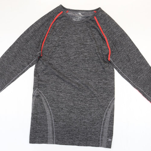 Crane Womens Grey Polyamide Basic T-Shirt Size 16 Round Neck Pullover
