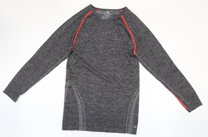 Crane Womens Grey Polyamide Basic T-Shirt Size 16 Round Neck Pullover